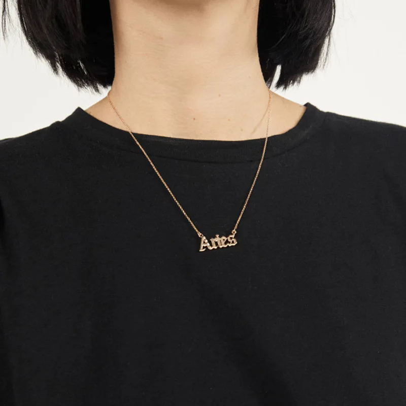 Женское Ожерелье с буквами зодиака золотистое ожерелье подвеской в виде букв