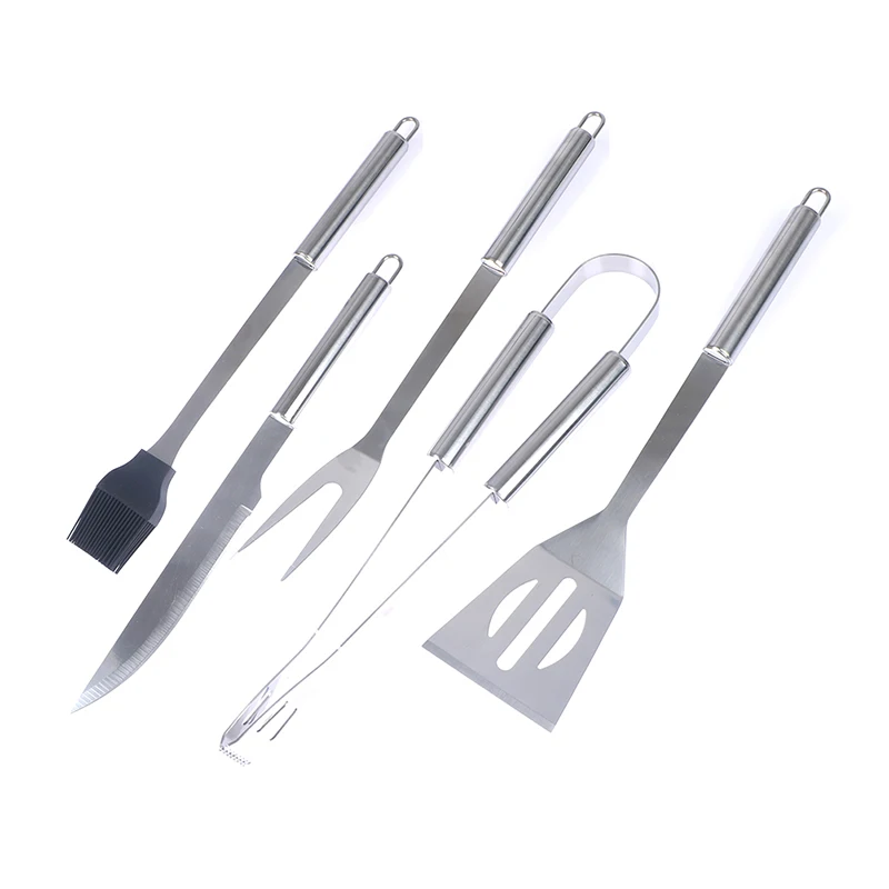 5 шт. Нержавеющая сталь Инструменты для барбекю Гриль Открытый Кемпинг Пособия
