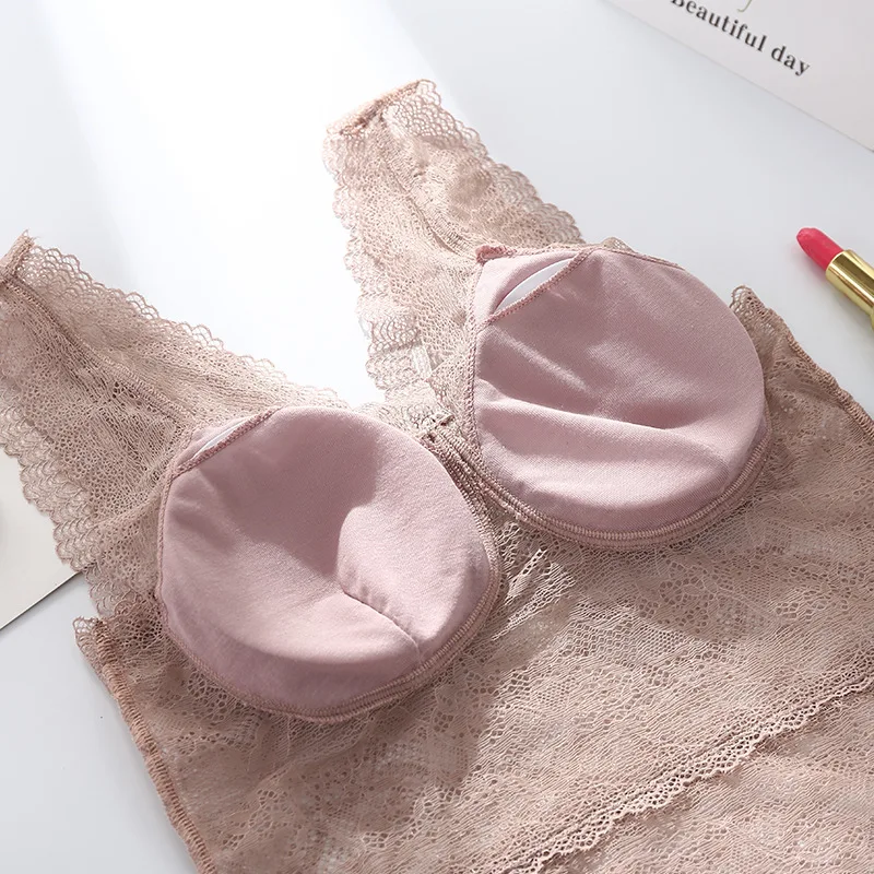 

Women Lace Deep V-neck Tube Top Flower Camisoles Sexy Crop Top Female Tanks Top Bralette Breathable Comfortable Underwear