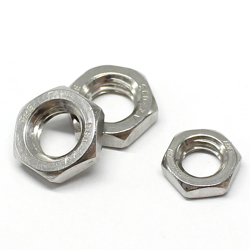 Тонкая резьба из нержавеющей стали тонкие шестигранные гайки SUS304 GB6173|Гайки| |