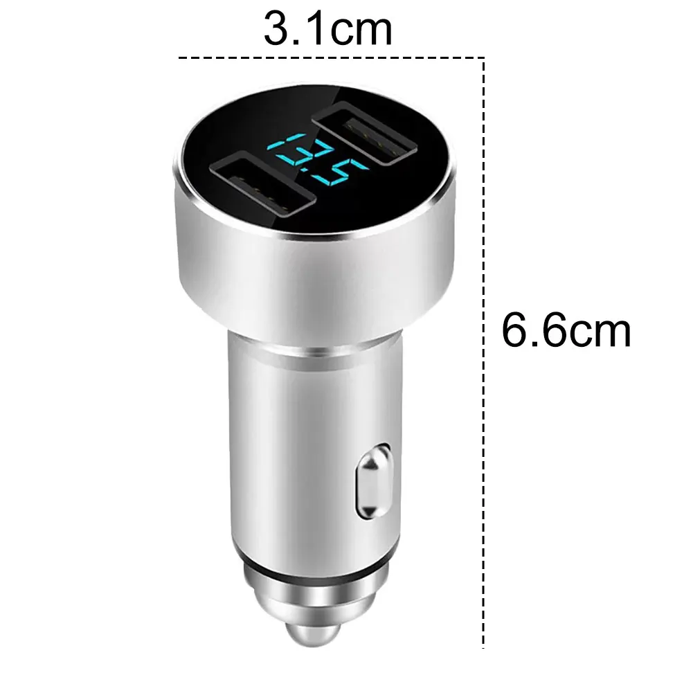 5V 3.1A двойной с usb-портом, светодиодная Зажигалка для обнаружения напряжения, автомобильное зарядное устройство, молоток безопасности для Xiaomi 8 iPhone 7 8 huawei P30