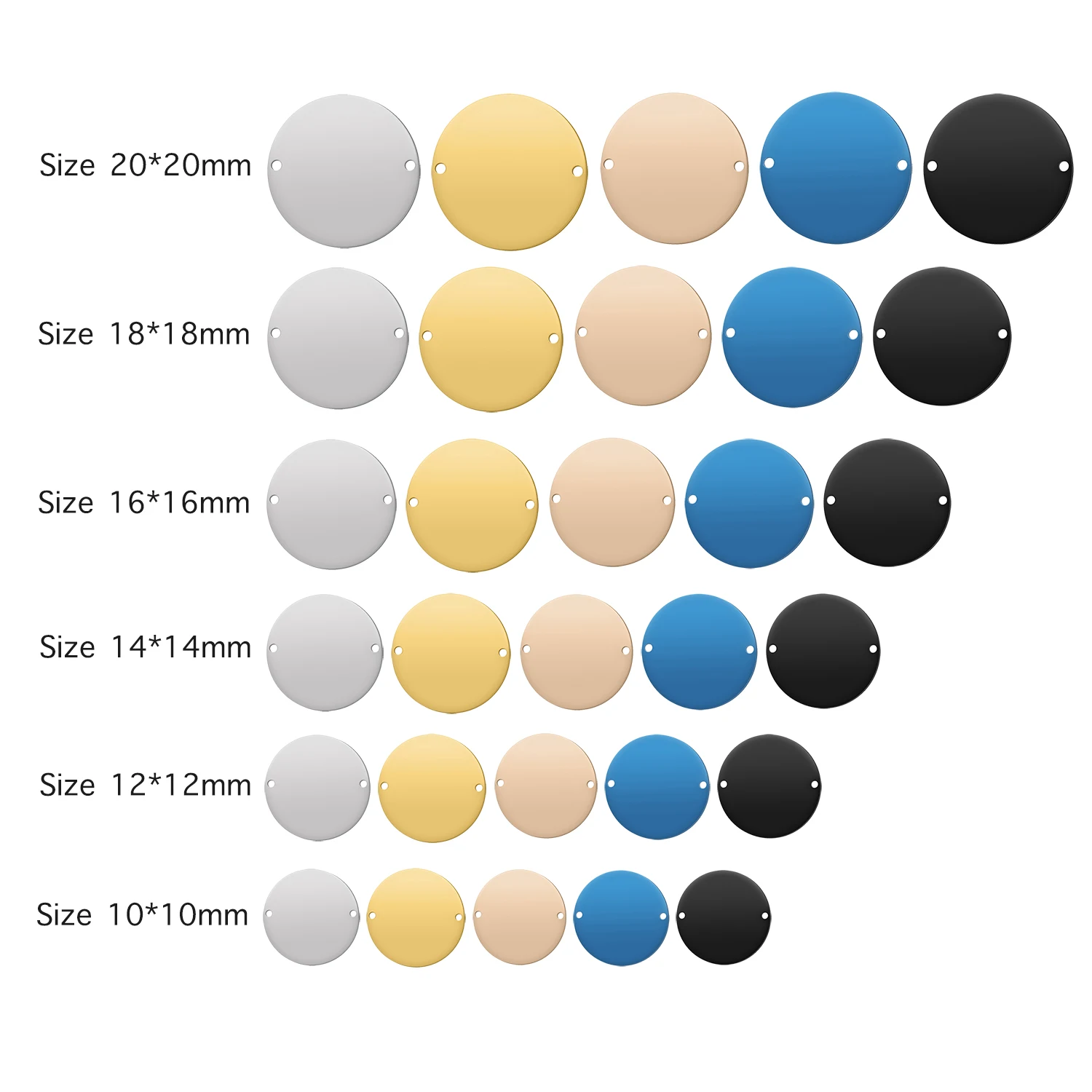 Круглый кулон из нержавеющей стали 20 шт./лот 304 толщина 1 5 мм 6 размеров