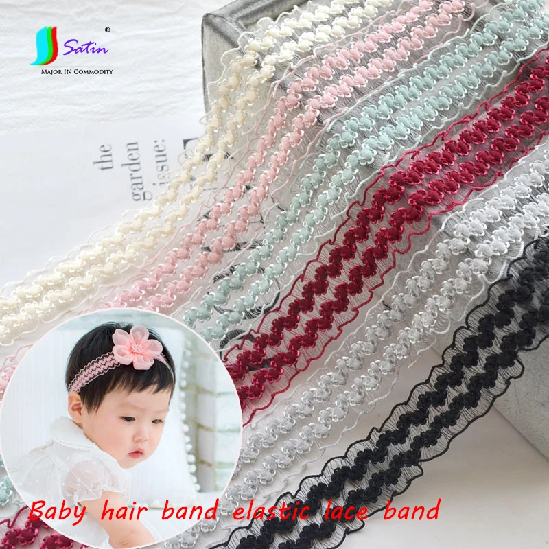 Серый черный рис Детская резинка для волос материал эластичный сетчатый пояс