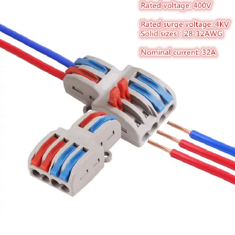 

100PCS /Lot Wire Connector 2 In 4/6 Out SPL-42/62 Wire Splitter Terminal Compact Wiring Cable Connector Push-in Conductor