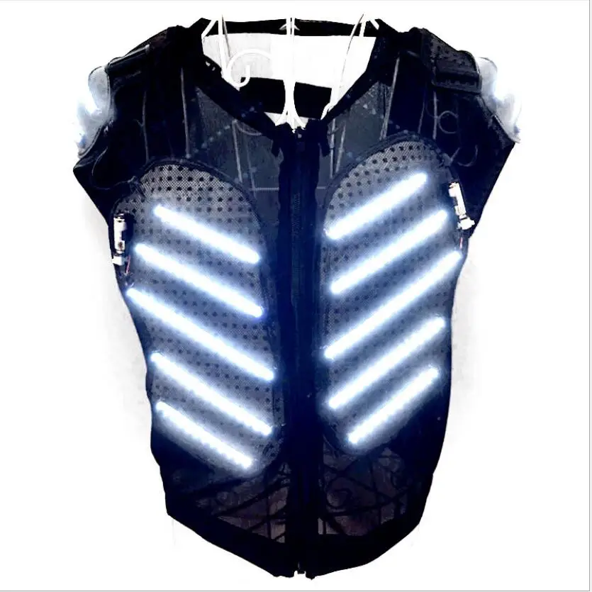 Карнавальные светящиеся костюмы Дискотека LED жилет плащ для женщин Робот танец led