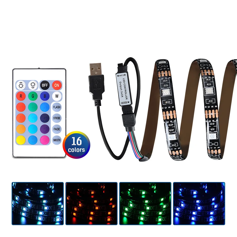

Led Lights with Remote DC5V USB Remote Control 2835 Light with 3M+RGB-TV Background Light with Home Bedroom Decoration lighting