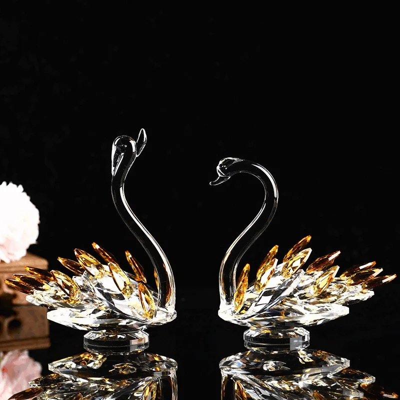 Стеклянные фигурки в виде лебедя 4 цвета|Статуэтки и миниатюры| |