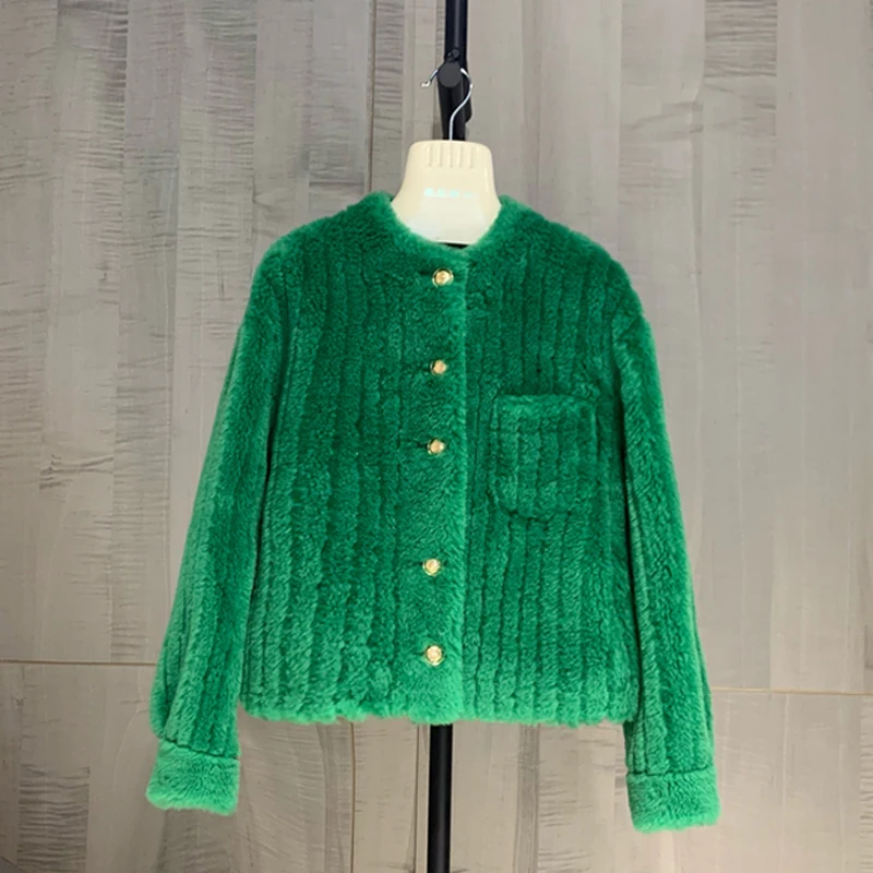 

Women 2022 Autumn Winter Real Wool Fur Coat Jacket New Female Genuine Sheep Shearling Jackets Ladies Casual Warm Outerwear E60
