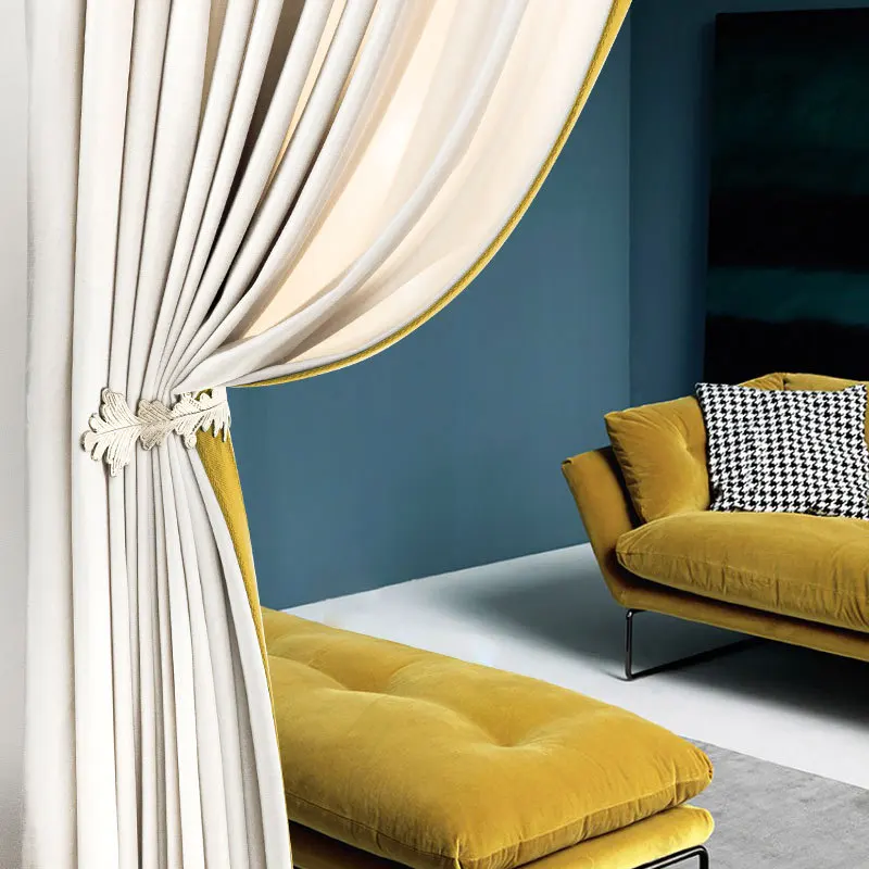 

Light Luxury German Velvet Curtains Nordic Simple Atmosphere Living Room Floor-to-ceiling Windows Velvet Cloth Shading Curtains
