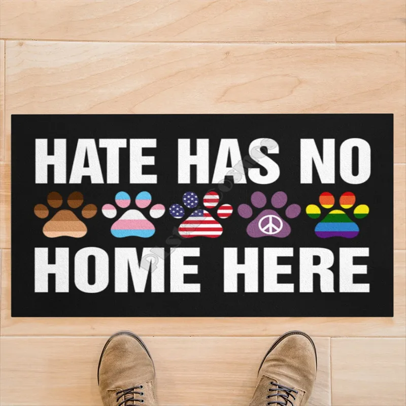

Dog Paws Hate has no home here doormat 3D All Ove Printed Non Slip Door Floor Mats Decor Porch Doormat 02