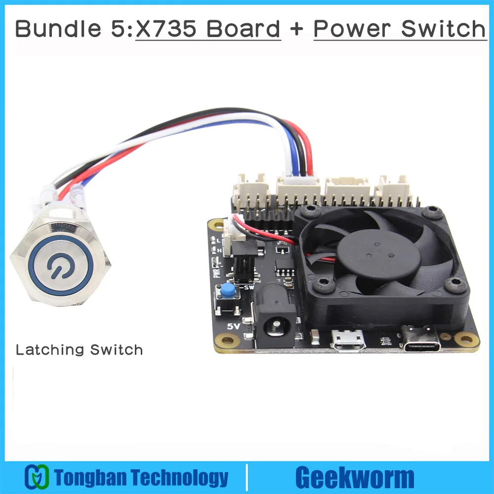 Bundle 5 Raspberry Pi 4 Модель B X735 управление питанием и автоматическое охлаждение плата расширения с безопасным выключением 5 В Макс, 8А выход для Raspberry Pi - Цвет: Bundle 5