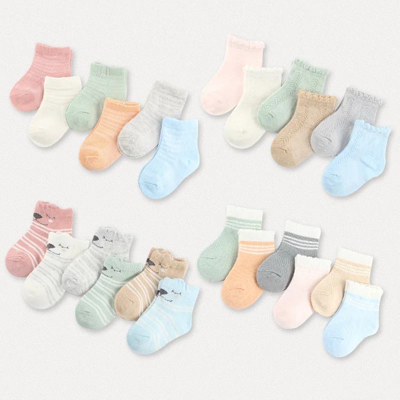 

0-3 Year 12 Pairs Pack wholesale baby socks children's summer mesh socks ultra-thin breathable stars moon boys girls kids socks
