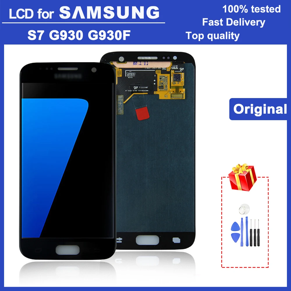 

100% tested 5.1" Original Super AMOLED S7 G930 LCD Display for Samsung Galaxy G930 G930F LCD touch screen digitizer assembly