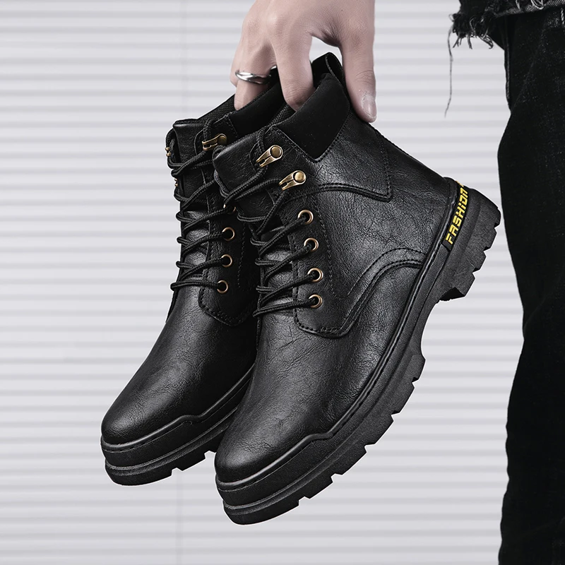 

High Top Shoes Mens Cowboy Boots Casual Men For Men's Shoes Leather MEN ANKLE BOOTS Dress Home Sneakers High
