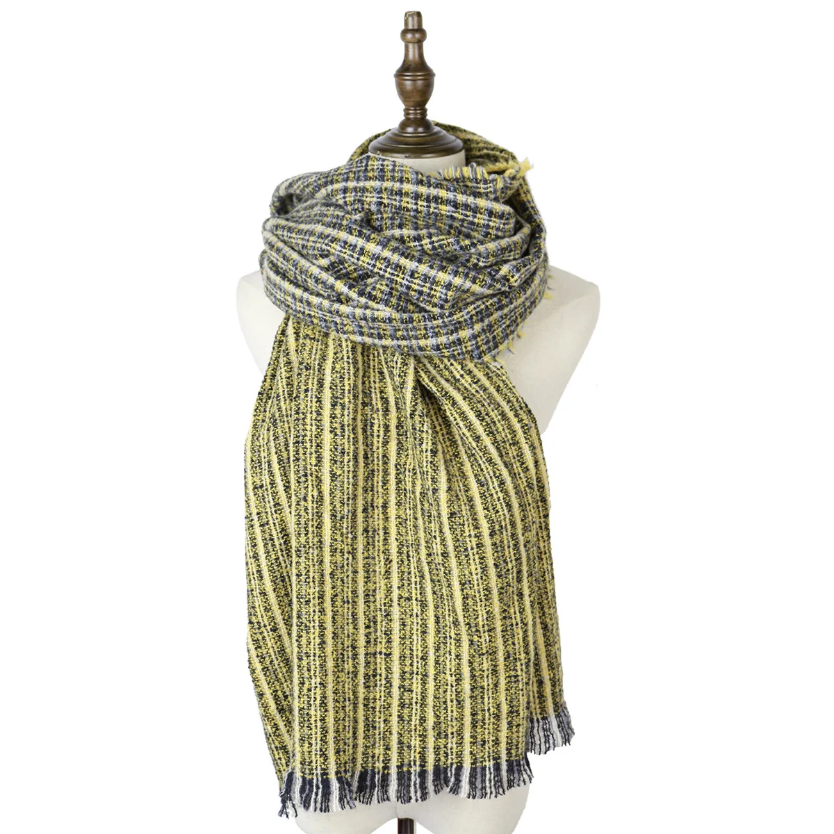 Зимние теплые шали шарфы длинные палантины мягкий пэчворк тканый палантин