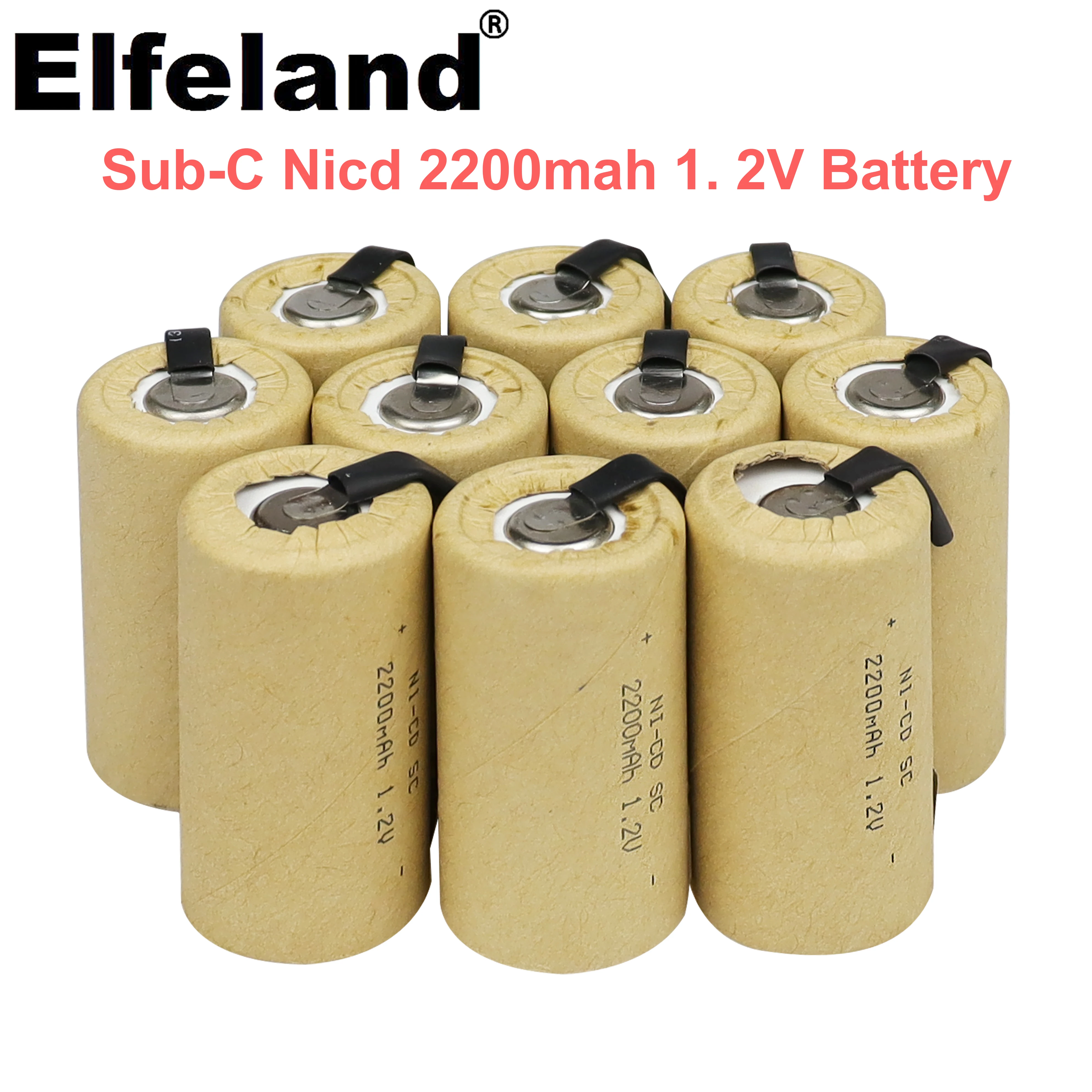 Аккумуляторная батарея SC 1 2 в для шуруповерта аккумуляторная 2200 мАч Sub C Ni Cd с Tab power