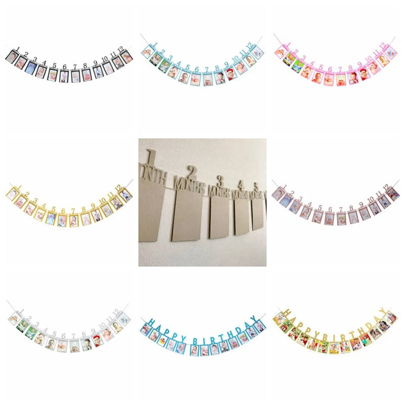 12 наклеек Баннер для детей первая детская вечеринка девочка мой первый год