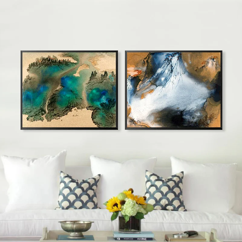 Китайские древние чернила художественная живопись по номерам горный всплеск