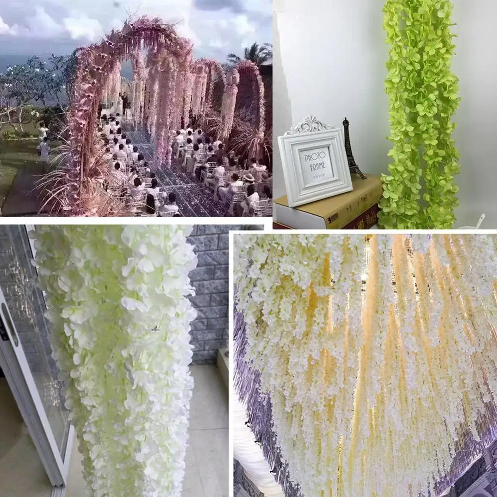 

1PCS Hydrangea vine wedding Garlands flowers For scrapbooking wholesale decoration artificial home Bathroom flowers accesso Q2K2