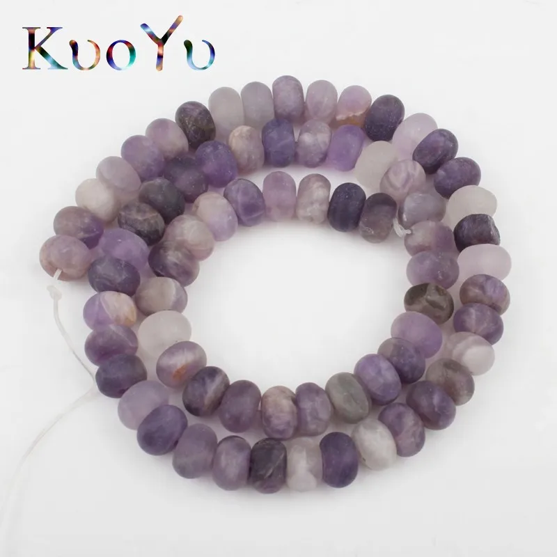 Amethyst 5x8 мм натуральные матовые Форст Агаты Jades Jaspers Amazon круглые бусины Свободные перчатки для мотоцикла для самостоятельного изготовления ювелирных изделий Браслеты - Цвет: Amethyst