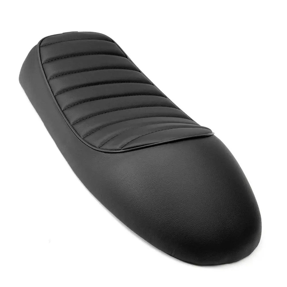 Черный мотоцикл кафе гонщик сиденье на заказ Винтаж горб седло плоский поддон