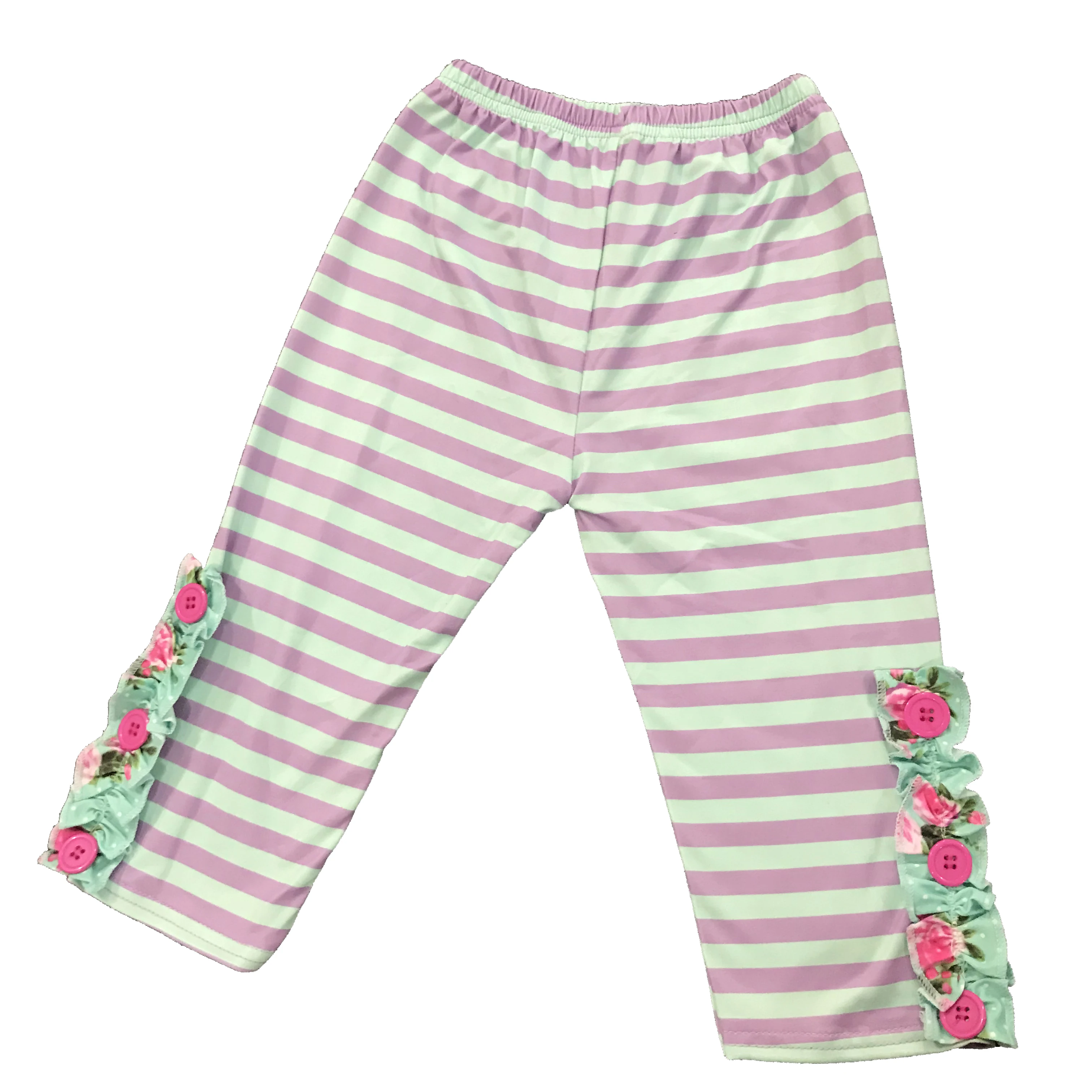 Распродажа фиолетовые полосатые штаны для маленьких девочек из органического