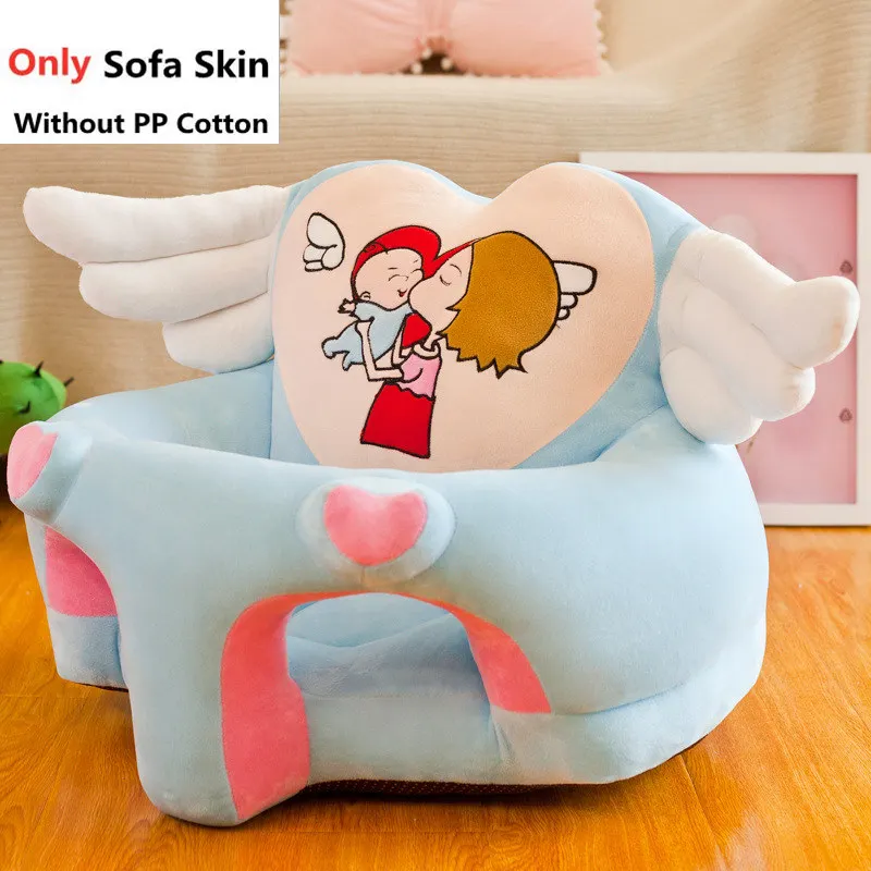Only Skin Blue2 Милый мультяшный кожаный диван для младенцев, детское кресло, чехол для дивана, сидение, обучающее кресло, моющееся, только чехол на молнии, без полипропилена, хлопок - Цвет: Only Skin Blue2
