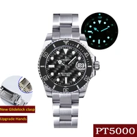 cronos luxury mens automatic watches stainless steel carbon fiber dial brushed bracelet ceramic 200m diver watch