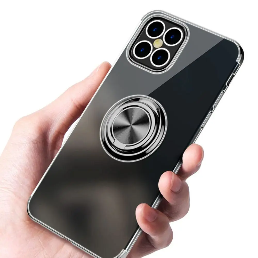 Прозрачный чехол с кольцом для iPhone 11 12 13 Pro Max Mini 11Pro 12Pro 13Pro XS XR 6S 7 8 Plus SE 2020 мягкой