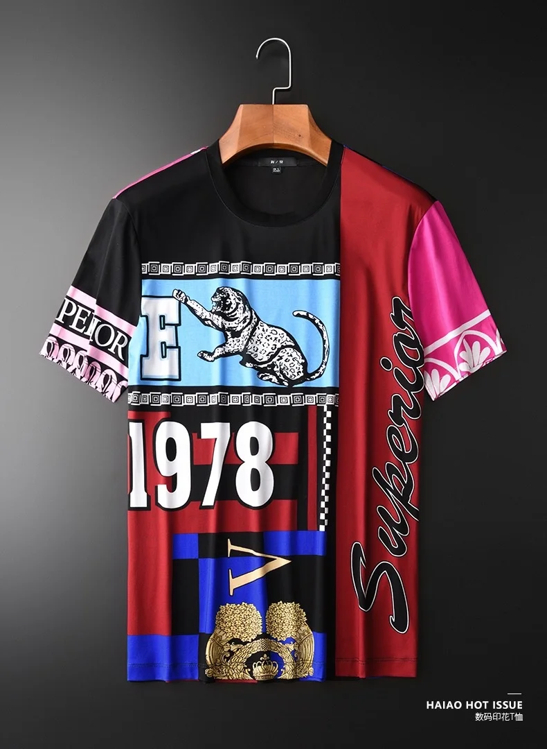 

T-shirts New men's Printed cotton short-sleeved round neck top trend