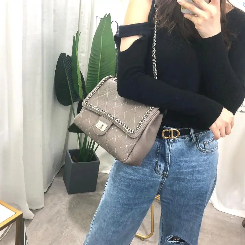 

free shipping 2020 the new style genuine cow leather women one shoulder bag crossbody bag 25cm5 color
