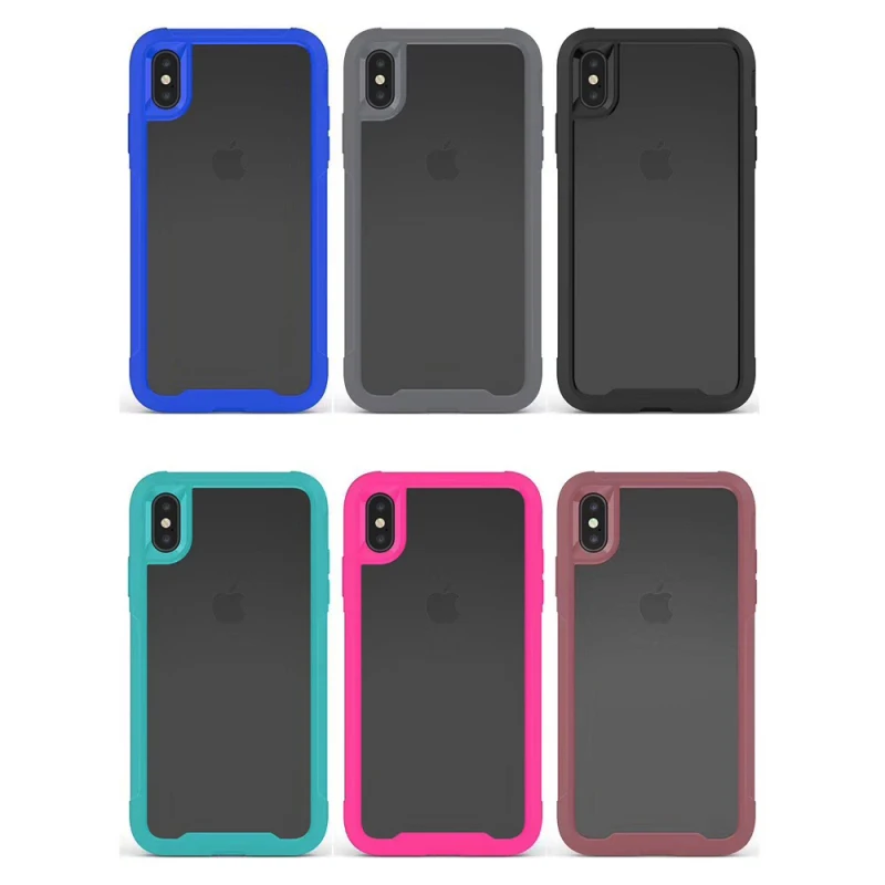 Супер Противоударный жесткий прозрачный задний бампер чехол для iphone 7 8 Plus 6 6S Plus XR X Xs 11 Pro Max Hybrid 2 в 1 Бронированный резиновый чехол s