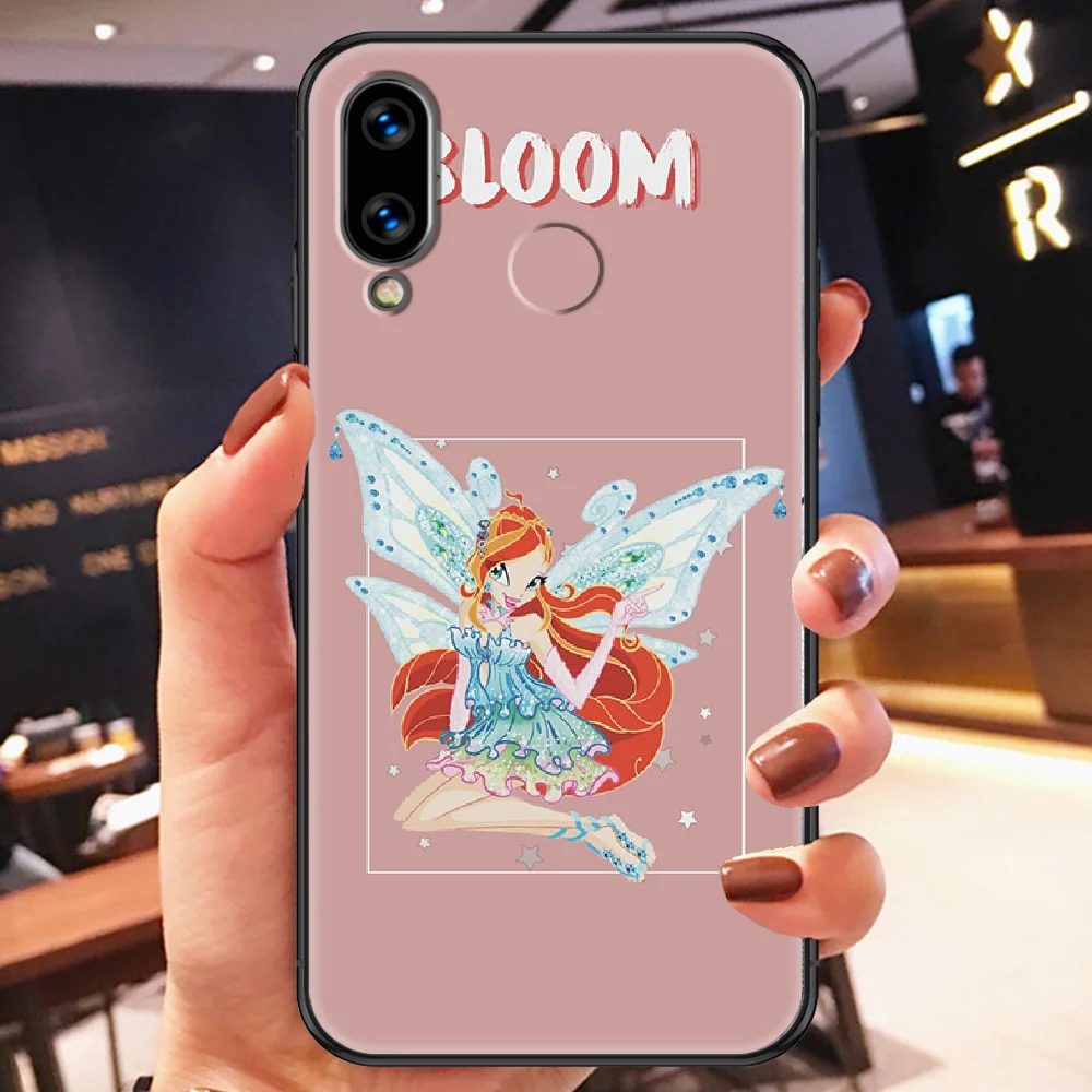 

Girl Winxs Cute Clubs Elves Phone case For Huawei Honor 6 7 8 9 10 10i 20 A C X Lite Pro Play black silicone back tpu bumper