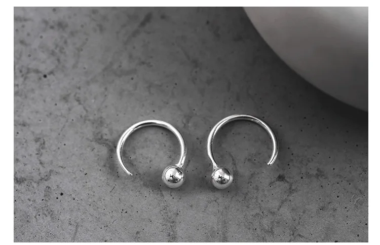 

925 Sterling Silver Small Ball Stud Earrings For Women Party Boucles d'oreilles Wedding Jewelry Girl Gifts eh604