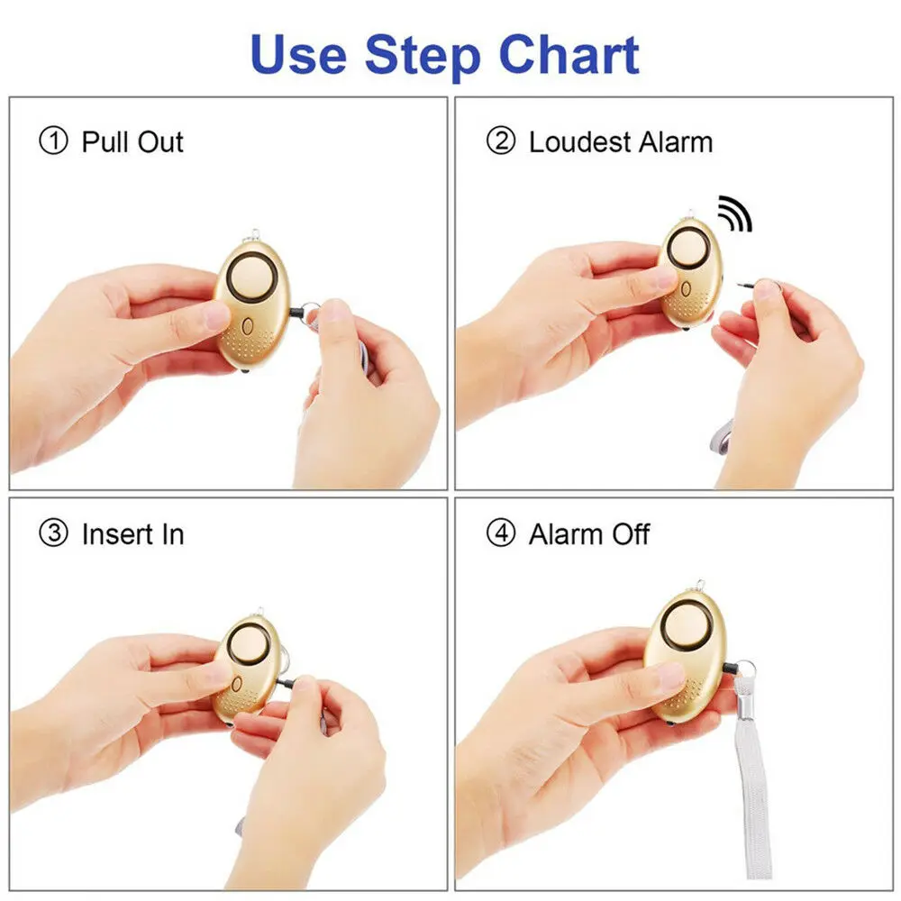 

130db Self Defense Personal Defense Siren Anti-attack Security for Children and Women Carrying a Panic Alarm Security