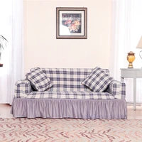 knitted thickened elastic plaid sofa cover for home living room seersucker skirt couch cover stretch slipcover
