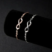 luxury zircon infinity heart bracelet for women tennis gold color chain wedding bridal colorful rhinestone jewelry adjust gifts