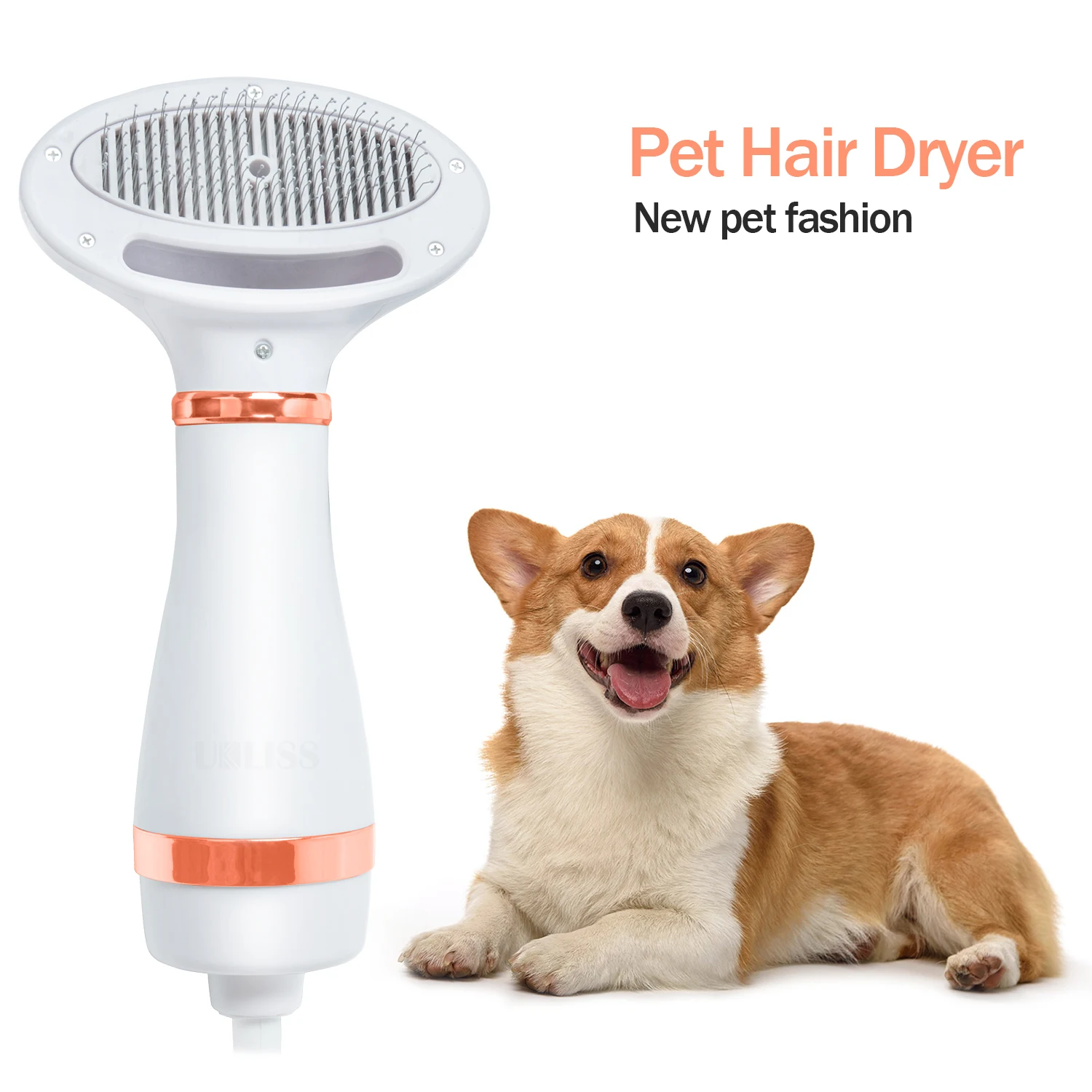

Pet Hair Dryer Portable 2 in 1 Dog Hair Dryer Home Pet Grooming Cat Hair Comb Dog Fur Blower Adjustable Temperature Pet Brush