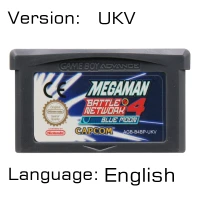 Network 4 Blue UKV 32 бит видеоигры картридж Консоли Карты для nintendo GBA Mega Man английская языковая версия - Цвет: Network 4 Blue UKV