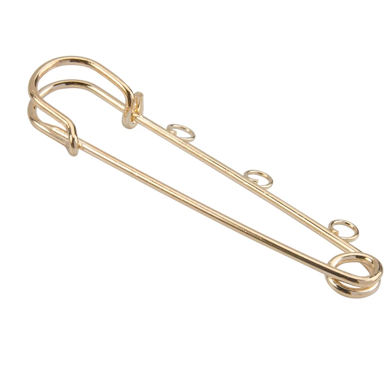 

5 Pcs Brooch Pins with 3/5 Holes DIY Brooch Charms Chain Bronze Silver Gold 50-70mm Safety Pins for Jewelry Findings Accessories