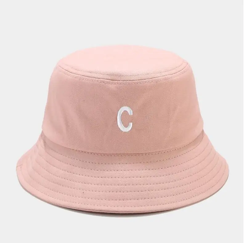 Панама с вышивкой и надписью C для мужчин женщин Модная хлопковая уличная шапка