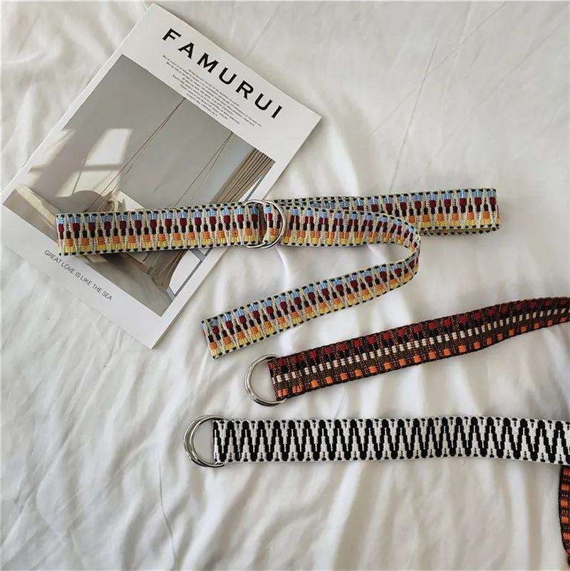 Холщовый ремень в этническом стиле для молодых студентов Корейском с двойной