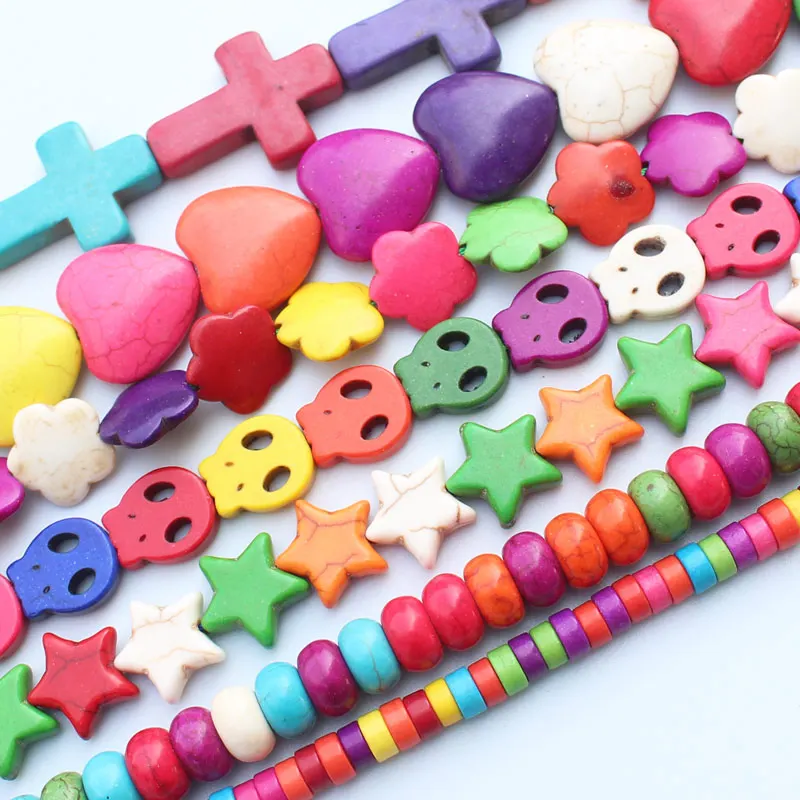 Разноцветные бирюзовые бусины 3 40 мм разных форм 15 дюймов на нить для