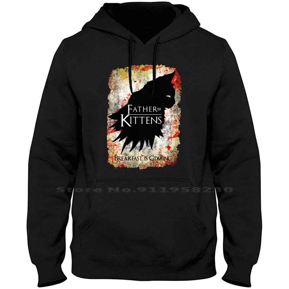 

Толстовка с капюшоном с изображением отца котят, свитер большого размера 6XL, хлопок, иллюстрация популярных животных, котенок, отец, тренд, десять горячих полных, День отца, я