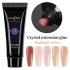 Полиакриловый гель для наращивания ногтей, прозрачный розовый блестящий УФ светодиодный гель для маникюра, инструменты для наращивания ногтей, 15 мл