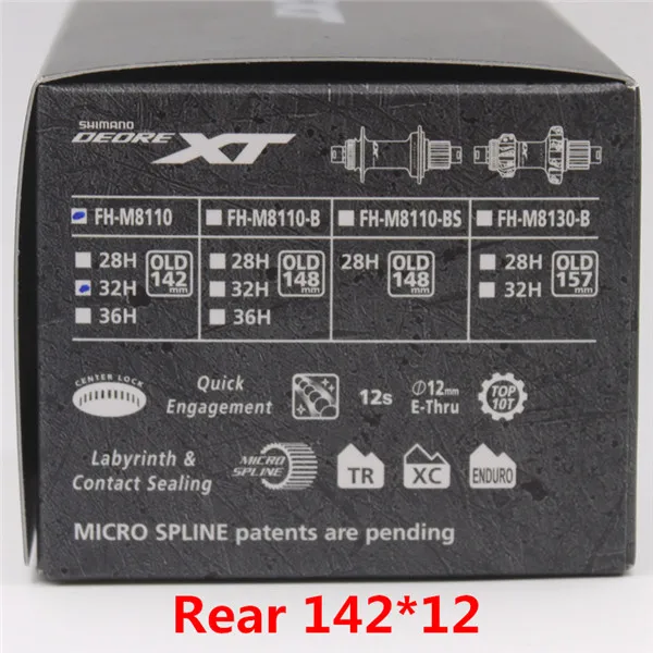 Rear12 142mm 32H 12s SHIMANO M8100 M8110 M8130 DEORE XT 12S Freehub Micro Spline BOOST F15 HB-M8110-B старый 148 мм 157 мм R12 FH-M8110-B 32H E-THRU концентратор - Цвет: Rear12 142mm 32H 12s