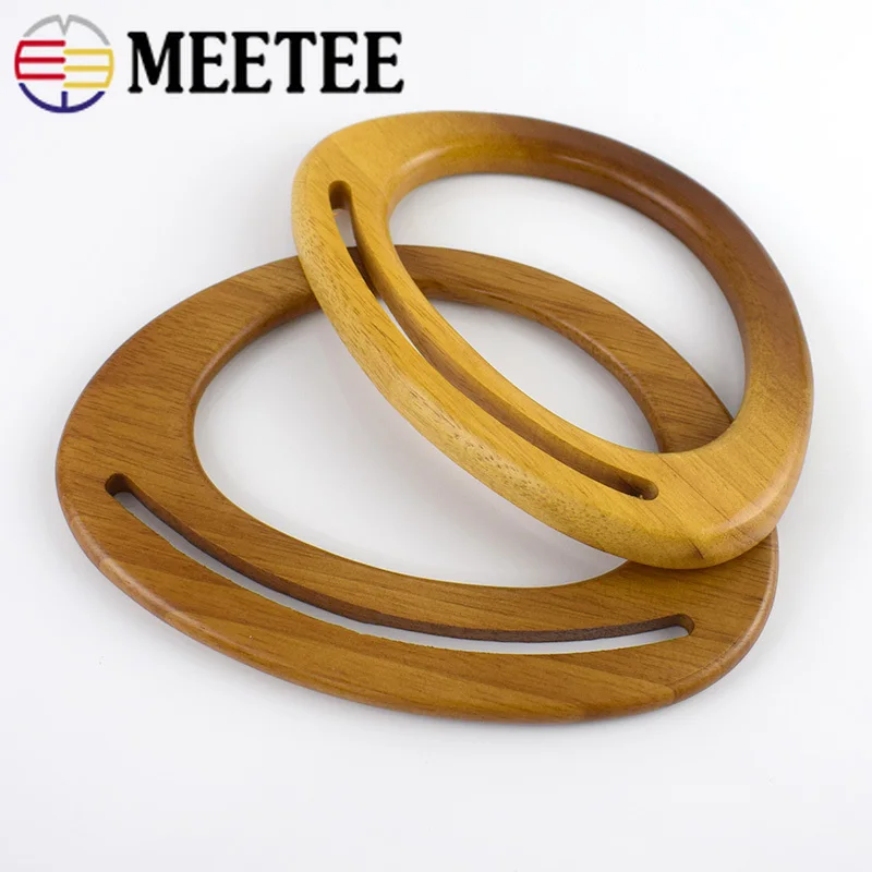 2 шт. модная Натуральная деревянная сумка с ручками Ретро овальная кольцевая