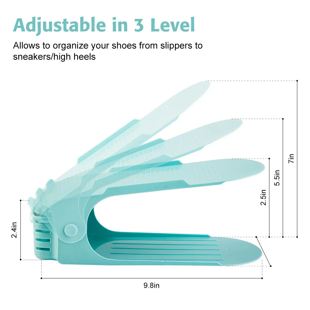 10 шт. Прочный красочный Регулируемый органайзер для обуви подставка стеллаж