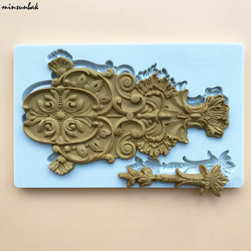 

minsunbak Embossed Frame Chocolate Silicone Mold DIY Cake Decorating Tools SugarCraft