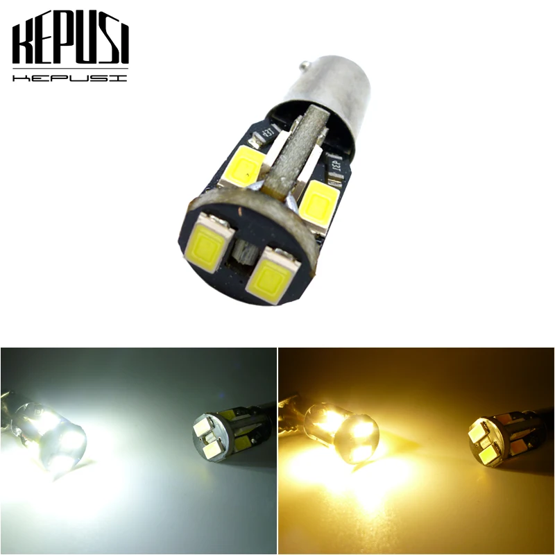 

High Quality T4W BA9S 10 SMD 1206 LED Interior Light LED Wedge Auto Reading Dome Lamps Car Marker Light white yellow amber